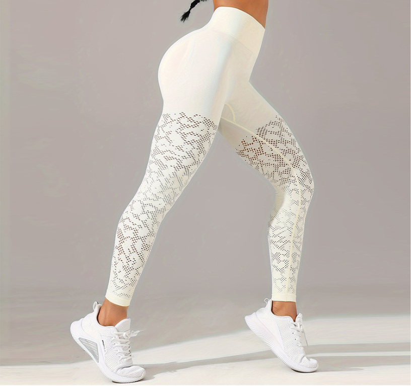 High Waist Workout Leggings with Geometric Pattern for women